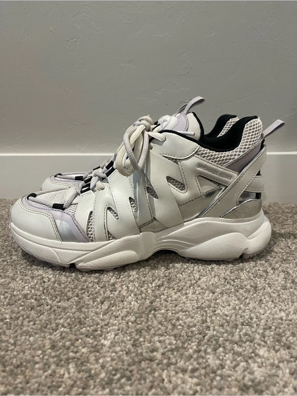 Michael Michael Kors Hero Mixed Media Trainers White Women’s Size 8.5M
